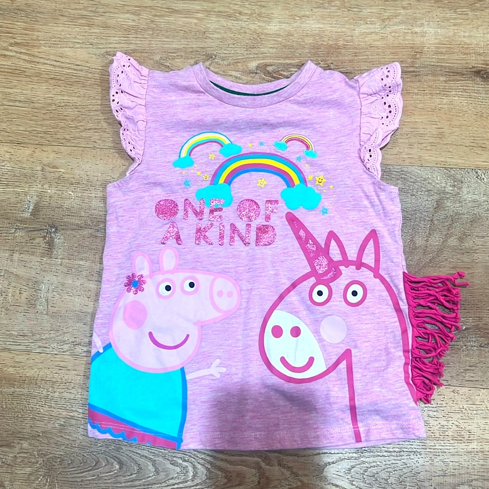Peppa Pig cotton graphic tee pink size 5 girls